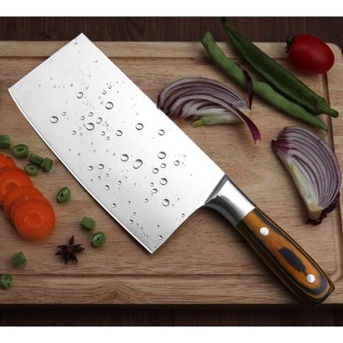 Slicing Cleaver 4Cr13 Super Sharp Blade Kitchen Chef Knives Chinese Forged Knife Multifunction RivetHand Kitchen Chopping Knives