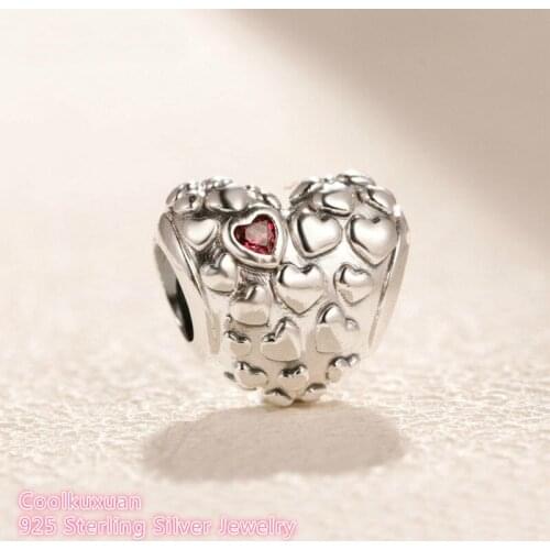 Original 100% 925 Sterling Silver Mom In A Million Heart Charm beads Fits Brand bracelets Jewelry Making