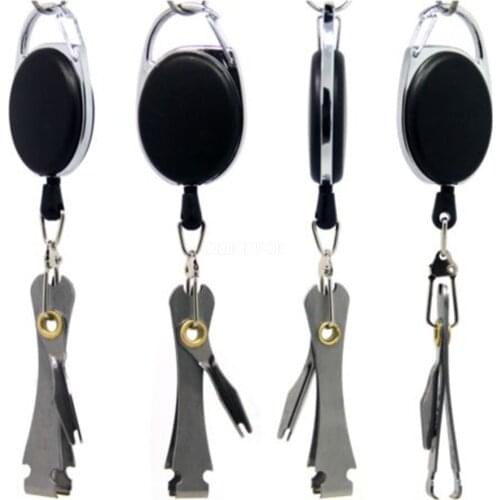 500Pcs/Lot Fishing Tackle Accessories Black Knot Tying Tool 4 In 1 Fish Lines Clippers Scissors Cutter Nipper Snips Hook