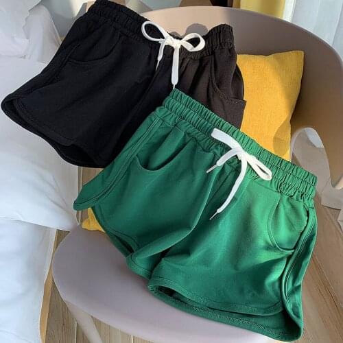 2021 New Summer Women Elastic High Waist Lace Up Wide Leg Solid Hot Shorts Fashion Korean Slim Casual Loose Straight Shorts Z132