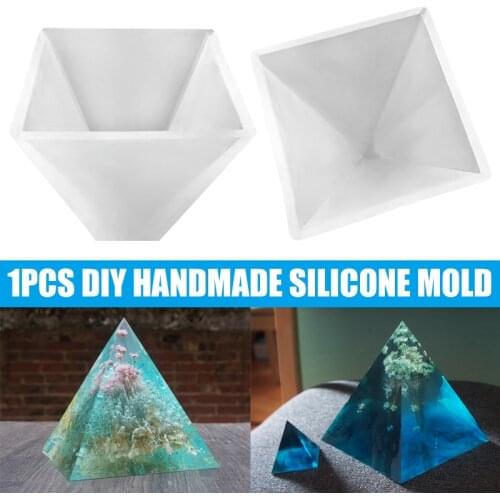 Pyramid Silicone Mold Resin Jewelry Making Mould Epoxy Pendant Craft DIY Tool 50*50mm FPing