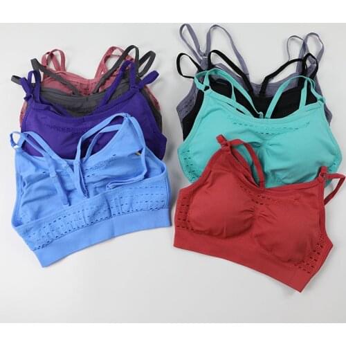 Push Up Sports Bra For Women Adjustable Back Strappy Gym Running Yoga Top Bra Athletic Vest Hollow Out Sportswear Underwear