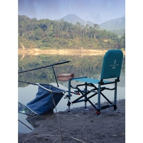 Light Knight fishing chair Folding multi-function ultra light carrying aluminum all terrain small fishing chair platform