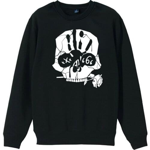 Boy Man Men Sweatshirt Zombie Skull Head Devil 666 XXX Rose Bloody Hand Printing Original Design Teenager Pullover Fleece ZIIART