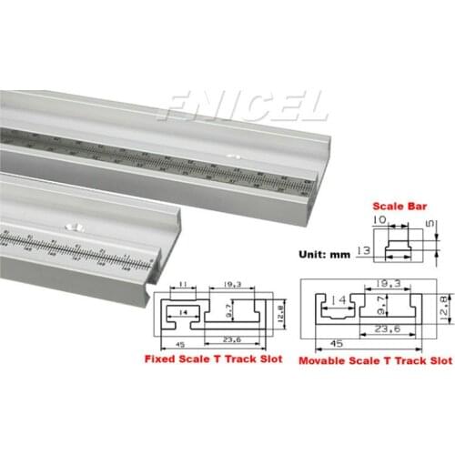 1Pc T-tracks Aluminum Slot Miter Track with Scale Jig Fixture for Router Table Bandsaws Woodworking Tool