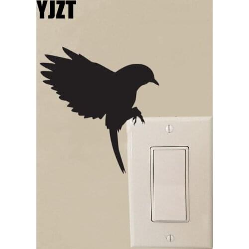 Quiet Bird Wall Switch Sticker Vinyl Artistic Animal Decal Decor Kitchen 8SS-0204