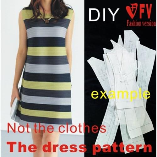 Dresses Sewing Pattern Template Cutting drawing Clothing DIY ((Not selling clothes)) BLQ- 114