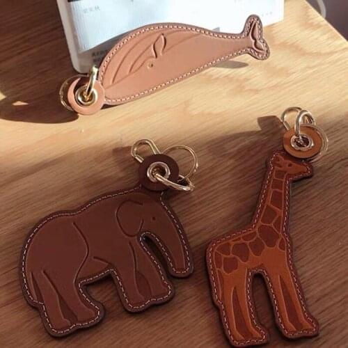 High-End Leather Keychain Car Pendant Bag Small Decorative Pendant