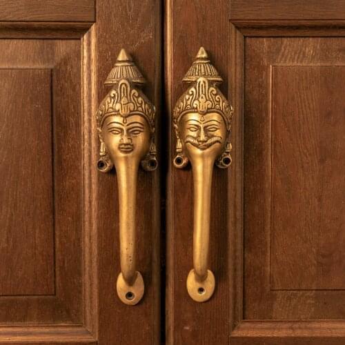 Southeast Asia India handmade pure copper door handles, individual couples, long strip door handles, and old lover