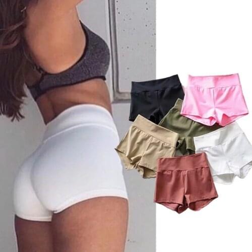 2020 Summer Mini Shorts for Girls Women Fashion Casual Elastic Waist Bodycon Shortpants Sport Workout Push Up Bottommings Shorts