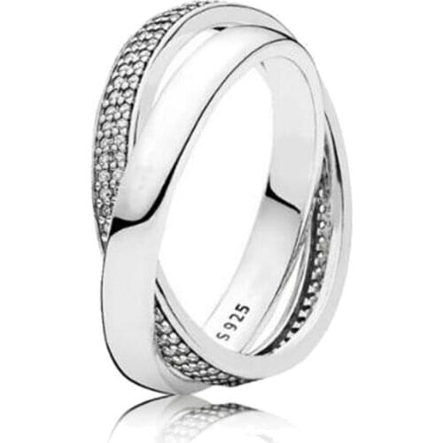Bewill Real 925 Sterling Silver Trendy Love Forever Promise Ring For Women Wedding Engagement Party Gift Rings Fashion Jewelry