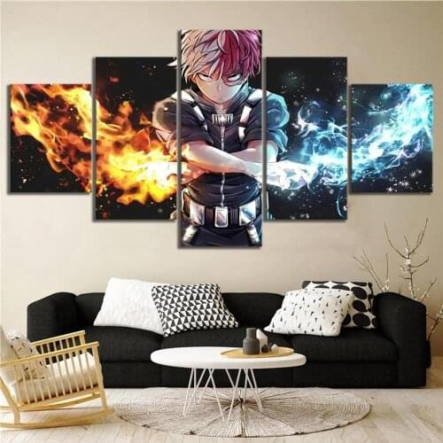 5 Piece Wall Art Canvas Anime Manga My Boku No Hero Academia Sukochi Figure Porsters Modern Teenager Bedroom Decor Painting