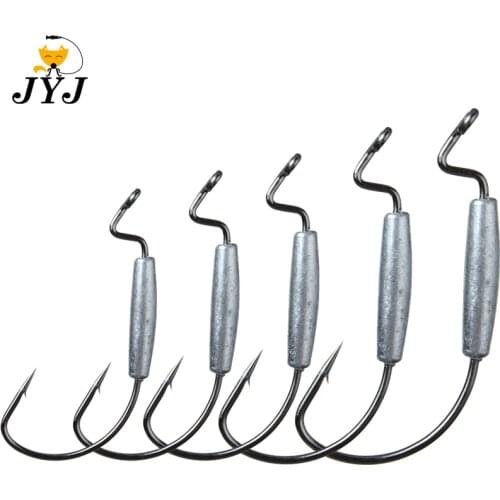 Barbed Lead Hook 1.8g 2g 3g 6g High-carbon steel fishing hooks crank hook lure Worm Pesca for Soft Bait accessories