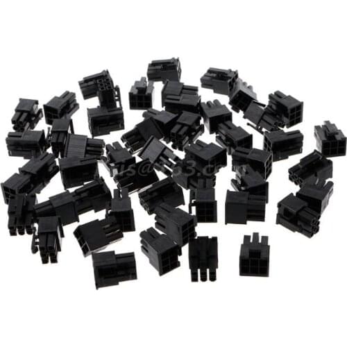 50 Pcs 4.2mm 6P 6 Pin Male Power Connector For PC Computer PCIE Plastic Shell New Drop shipping
