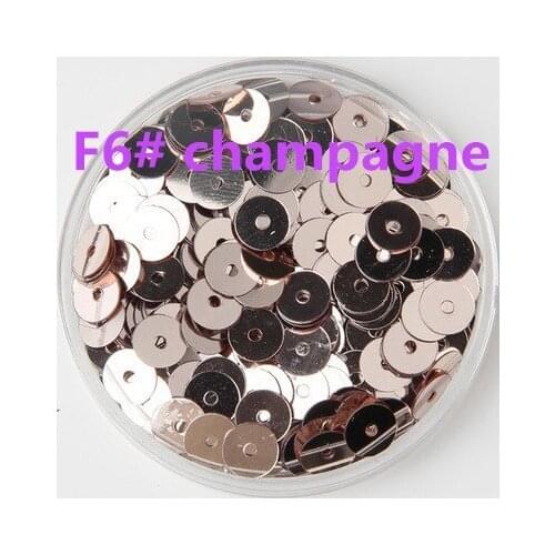 60g/lot 6mm Flat Round Sequins For Craft Bolsa Multi-colored 6mm Flat Sequins DIY Accessories Champagne LNHOME Confetti Spangles
