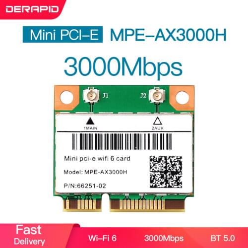 3000Mbps Wifi 6 Wireless Adapter Mini PCI-E Card Bluetooth 5.0 Notebook Wlan Wifi Card 802.11ax/ac 2.4G/5Ghz MU-MIMO Windows 10