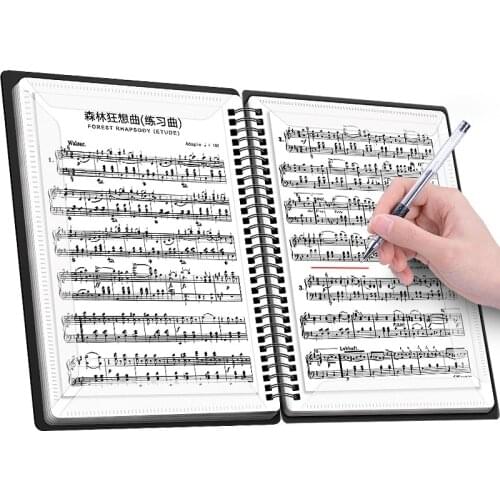 A4 Size Music Score Paper Sheet Note Document File Organizer Storage Folder Holder Case 20 Pages Home Office Stationery