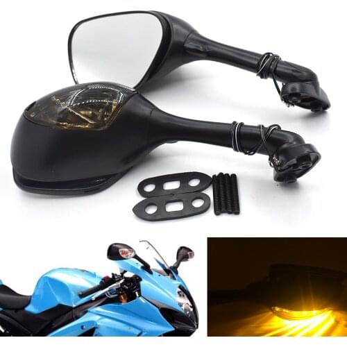 For Suzuki GSXR600 GSXR 750 GSX-R 1000 SV650 SV1000 K6 K7 K8 Motorcycle Rearview Side Mirror LED Turn Signal Light