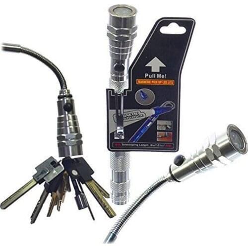 Flexible 3 LED Magnetic Telescopic Torch Pick Up Tool Flashlight New