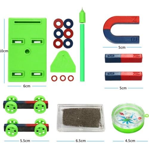 Physics Science Magnet Kit for Education Science Experiment Tools Icluding Bar/Ring/Horseshoe/Compass Magnets for Learning