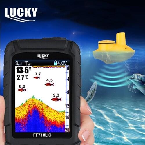 Lucky FF718LiC Portable Wireless Fish Finder Instead of FF718 Colorful Display Fishfinder Fishing Sonar Sounder Alarm