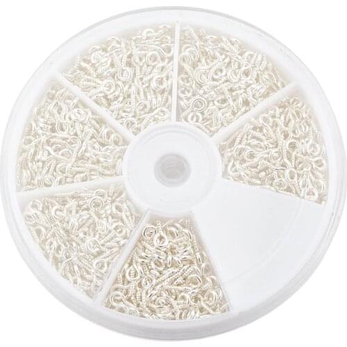 1 Box Jewelry Making DIY Mixed Small Tiny Iron Screw Eye Pin Eyelets Bail Peg Threaded Iron Clasps Hooks For Jewelry Findings