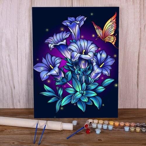 Cartoon Flowers Rose Sunflower DIY Paint By Numbers Complete Kit Acrylic Paints 40*50 Canvas Painting New Design Art