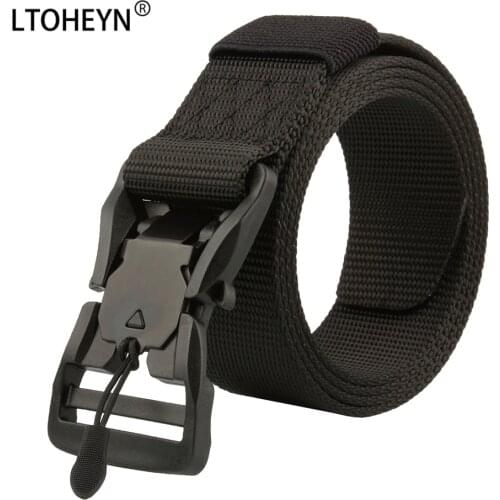2021 New High-strength Plastic Belt Buckle Mens Outdoor Tactical Nylon Belt Magnetic Buckle Quick Release Belt