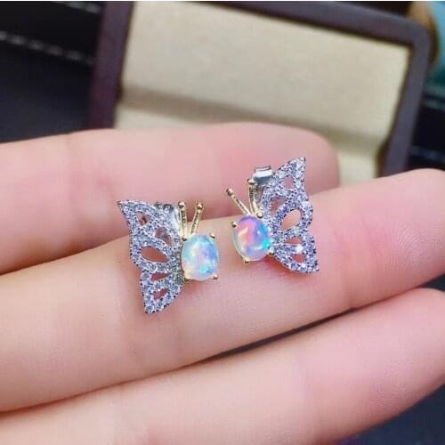 Opal Natural And Real Opal Earring 925 sterling silver Fine jewelry OpalEarring