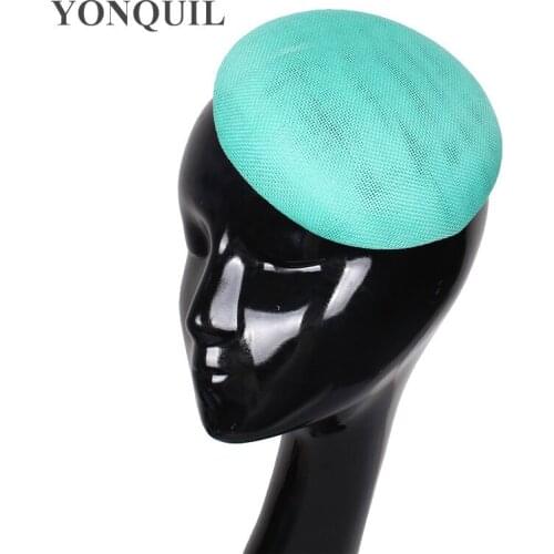 15CM Emerald Green Imitation Sinamay Fascinator Base Party Hats DIY Hair Accessories Cocktail Headwear Bridal Wedding Millinery