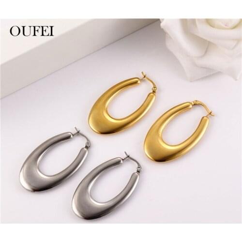 OUFEI Stainless Steel Jewelry Woman Hoop Earrings Set Of Earrings For Women Fashion Jewelry Accessories Free Shipping