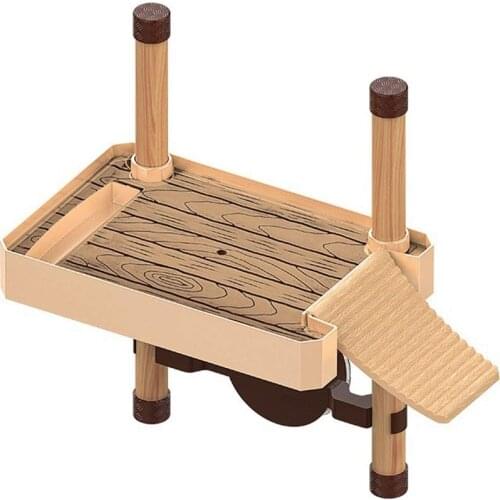 Turtle Tortoise Resin Hanging Basking Platform Habitat with Food Water Dish Frogs Reptile Lizards Aqua Climbing Ramp with Sucker