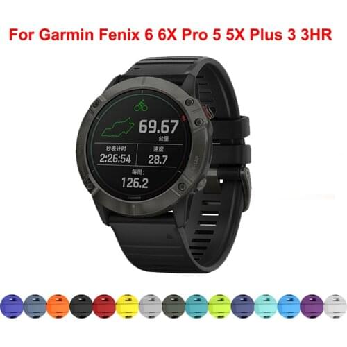 26 22 20MM Watchband Strap for Garmin Fenix 5X 6X 6 5 5S Plus 3 3HR Watch Quick Release Silicone Easyfit Wrist Band Strap