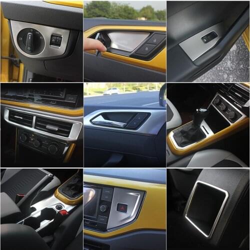 Silver item for POLO PLUS 2019 Shift panel Air conditioning outlet Decorative frame Stainless steel