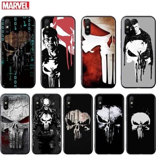Silicone Cover Marvel Punisher For Xiaomi Redmi K40 K30i K30T K30S K20 10X GO S2 Y2 Pro Ultra Black Phone Case