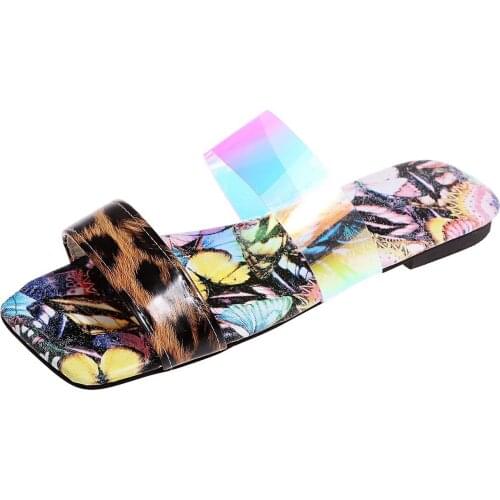 Womens Slides Summer Fashion Casual High Quality Color Matching Flat Slippers Trend Cool Snake Print Large Sandals Plus Size 43
