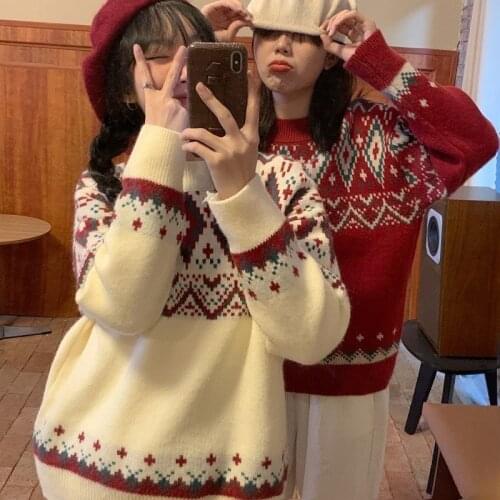 Woman Sweaters Christmas Sweater Womens Autumn Winter Loose Thick Sweater Pullover Femme Chandails Pull Hiver