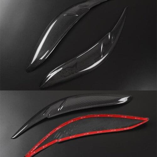 Carbon Fiber Headlight Cover Eyebrows Eyelid Trim Sticker For Toyota Sienna 2011-2017