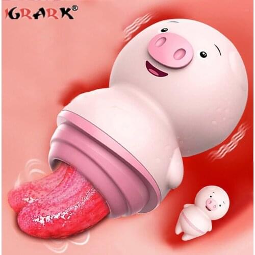 Pig Vibrating Egg Cunnilingus Female Masturbator Clit Vagina Massage Tongue Licking Vibrator Sex Toys for Women Adult SM Product