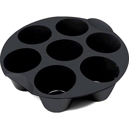 High Quality 7 Gird Round Cake Baking Trays Non-stick Silicone Air Fryer Parts