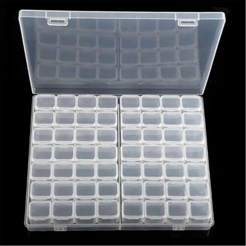 28/56/224 Slot Transparent Plastic Storage Box Diamond Painting Accessories Tool Nail Art Rhinestone Bead Storage Box