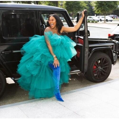 High Street 2019 High Long Tulle Skirts Women Puffy Long Lady Party Tutu Skirt Elastic Custom Made Tiered Ruffles Maxi Skirt