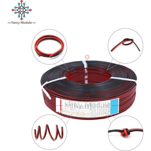 10 Meters 2468 18/20/22/24/26 Gauge AWG Electrical Wire Tinned Copper Red and Black PVC Insulated Extension Strip Cablecord