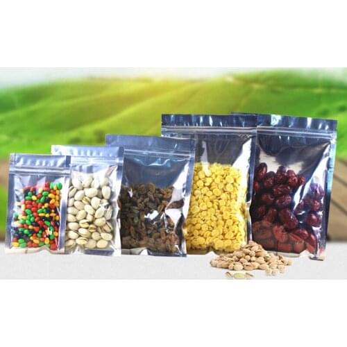 100pcs Foil Flat Ziplock Bags Clear Plastic Bags Pe Transparent Zip Lock Bag For Cloth/food/gifts/Jewelry Packaging Display Bag