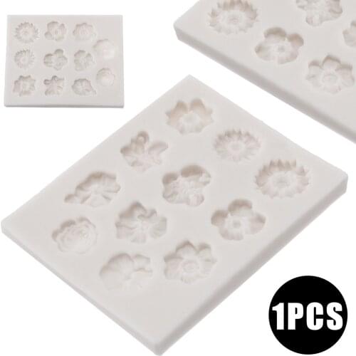 11Cavity Rose Flowers DIY Chocolate Cookies Mold Food Grade Silicone Flower Fondant Cake Mold Kitchen Sugarcraft Decor Mold Tool