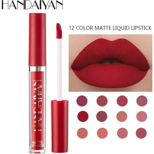 12 Color Sexy Lip Gloss Professional Liquid Lipstick Makeup Long Lasting Waterproof Cosmetic T0970
