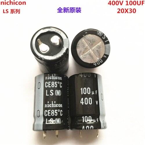 2PCS/10PCS 100uf 400v Nichicon LS 20x30mm 400V100uF Snap-in PSU Capacitor