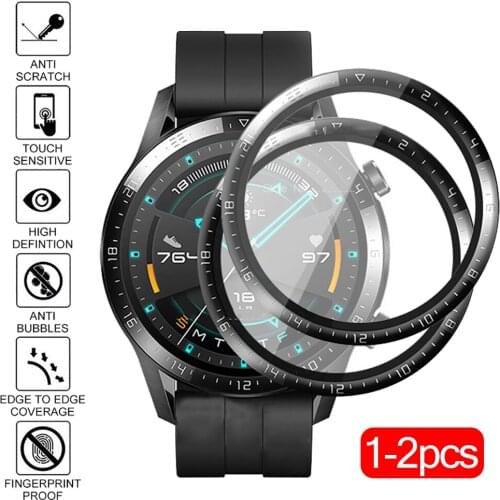 2pcs Soft Fiber Protective Glass Film For Huawei Watch GT 2 E GT2 46mm 42mm 2E GT2E Curved Smartwatch Full Screen Protector film