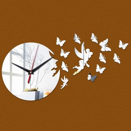2019 free real shipping 3d home decoration acrylic diy mirror wall clock watch clocks sale new Quartz Living Room special offer