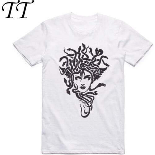 2019 S-XXX Men Woman Mythology Medusa White T-shirt Short sleeve O-Neck casual Fashion Camisetas Harajuku Tshirt